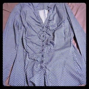 New York & Company Ruched button up blouse